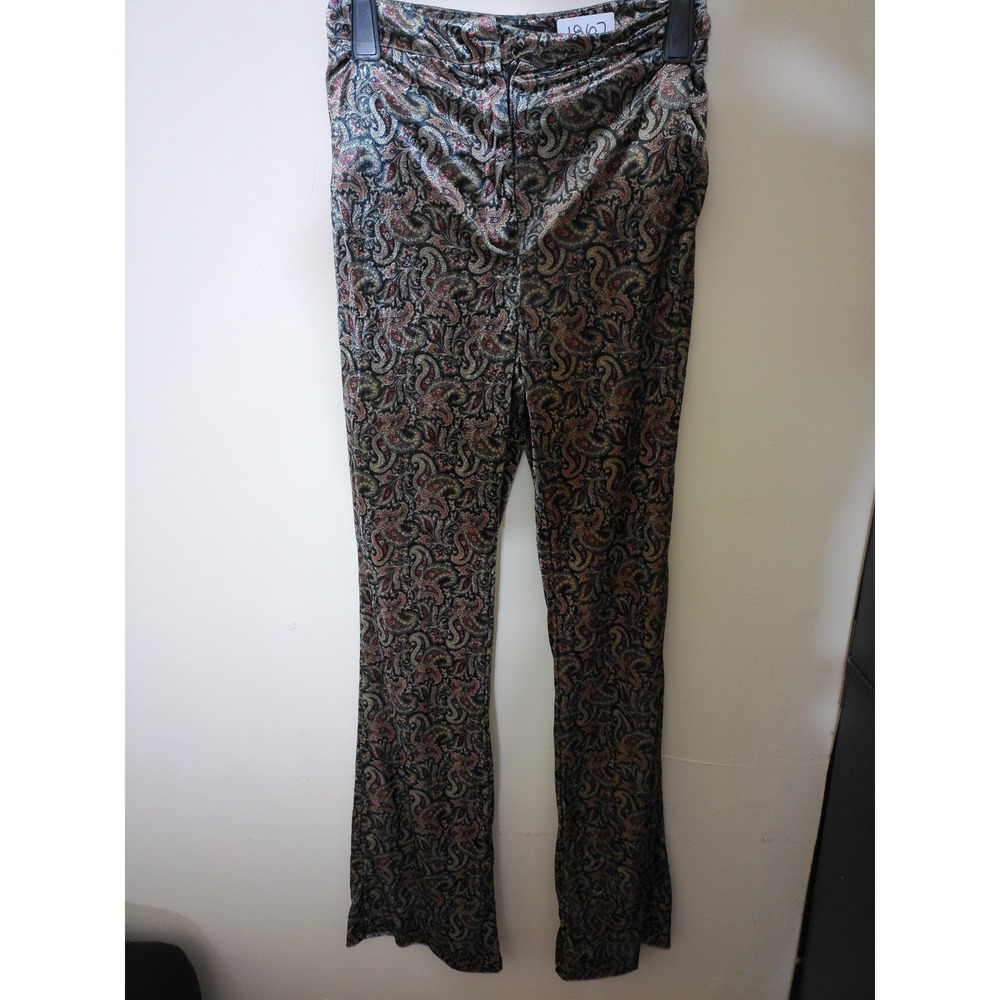 Zara Paisley Flare Trousers Womens XS Multicolor Vintage Inspired Boho High Rise